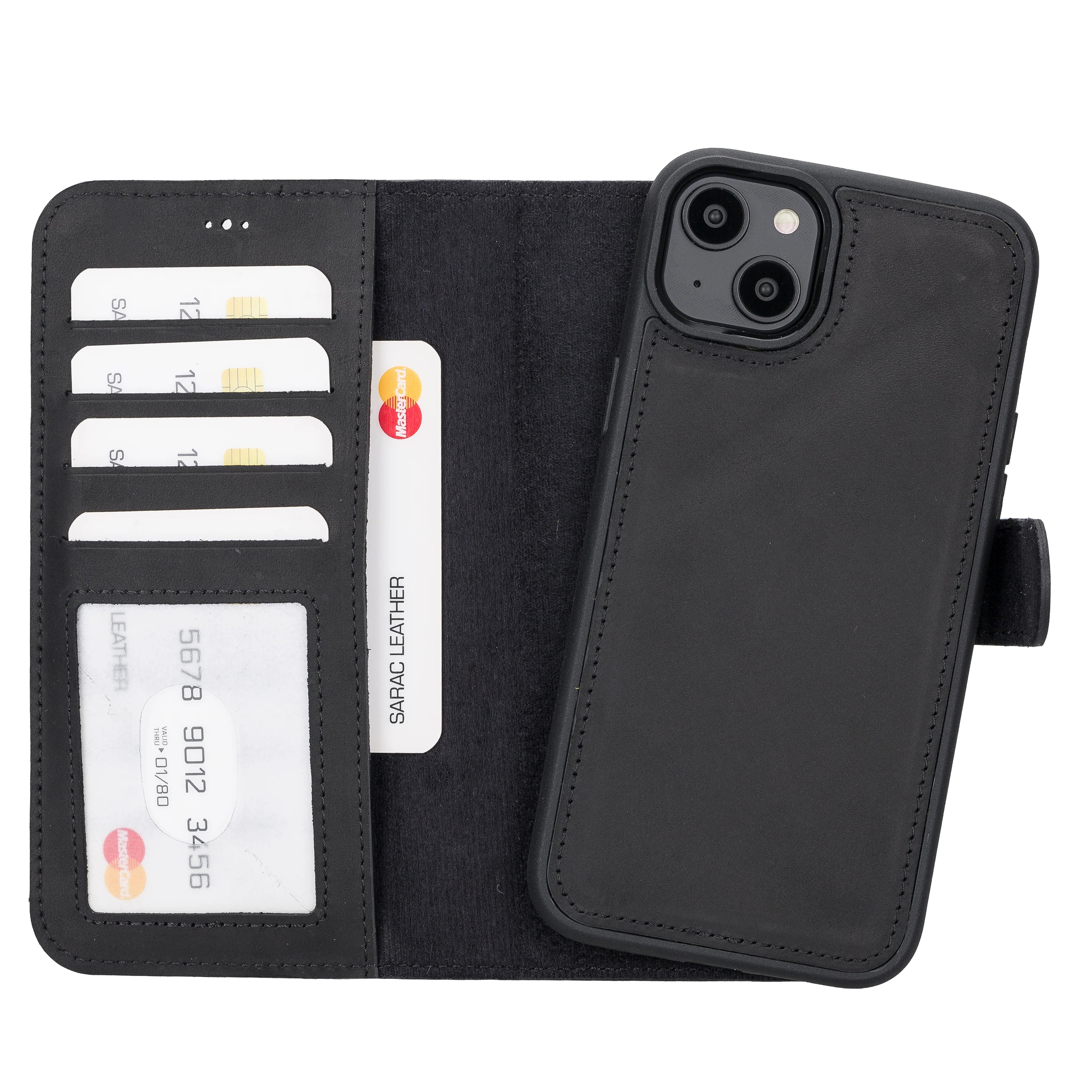 Liluri iPhone 14 Plus abnehmbare Leder-Brieftaschenhülle