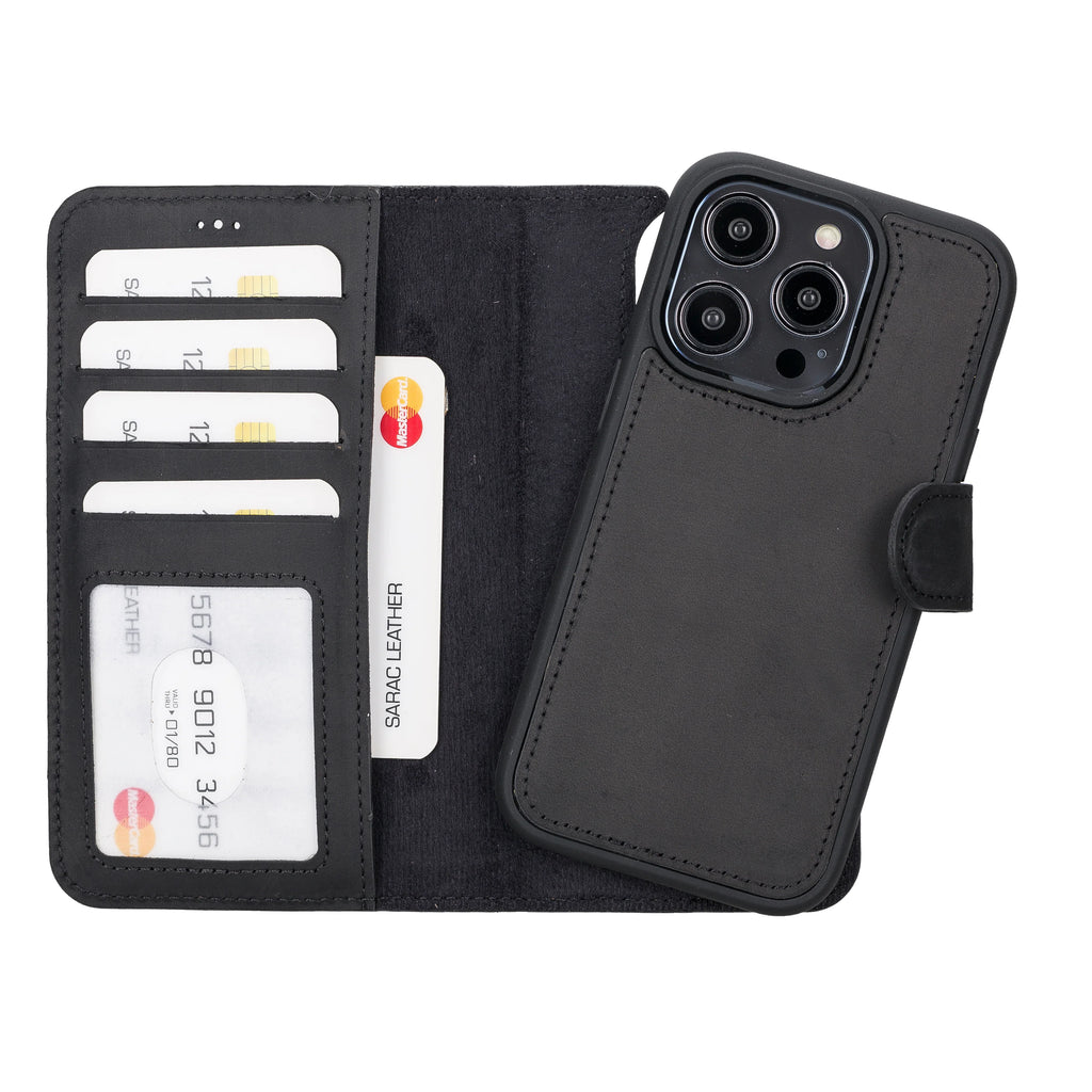 Liluri iPhone 14 Pro abnehmbare Leder-Brieftaschenhülle