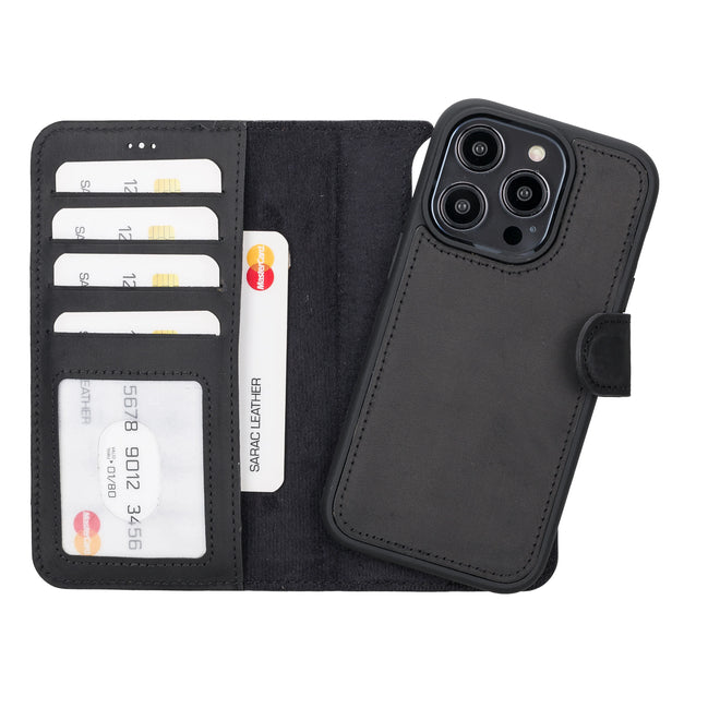 Liluri I Phone 14 Pro Detachable Leather Wallet Case
