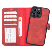 Liluri I Phone 14 Pro Max Detachable Leather Wallet Case