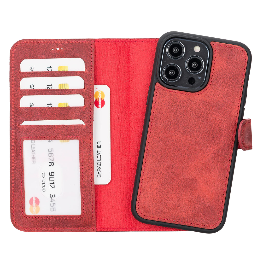 Liluri I Phone 14 Pro Max Detachable Leather Wallet Case