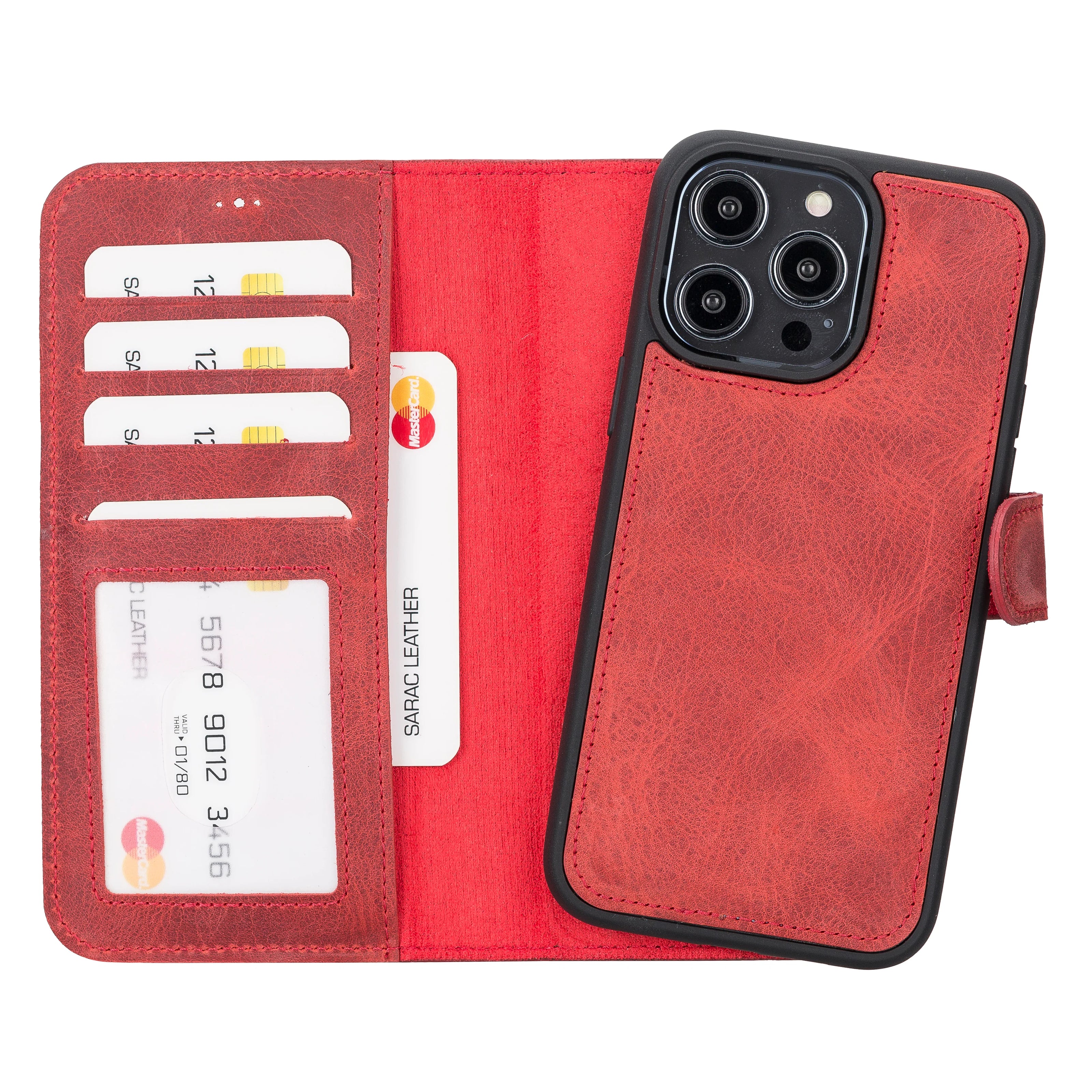 Liluri I Phone 14 Pro Max Detachable Leather Wallet Case