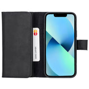 Weihnachtsmann iPhone 14 Plus Leder-Brieftaschenhülle mit abnehmbarem Verschluss