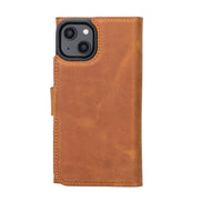 Weihnachtsmann iPhone 14 Leder-Brieftaschenhülle mit abnehmbarem Portemonnaie