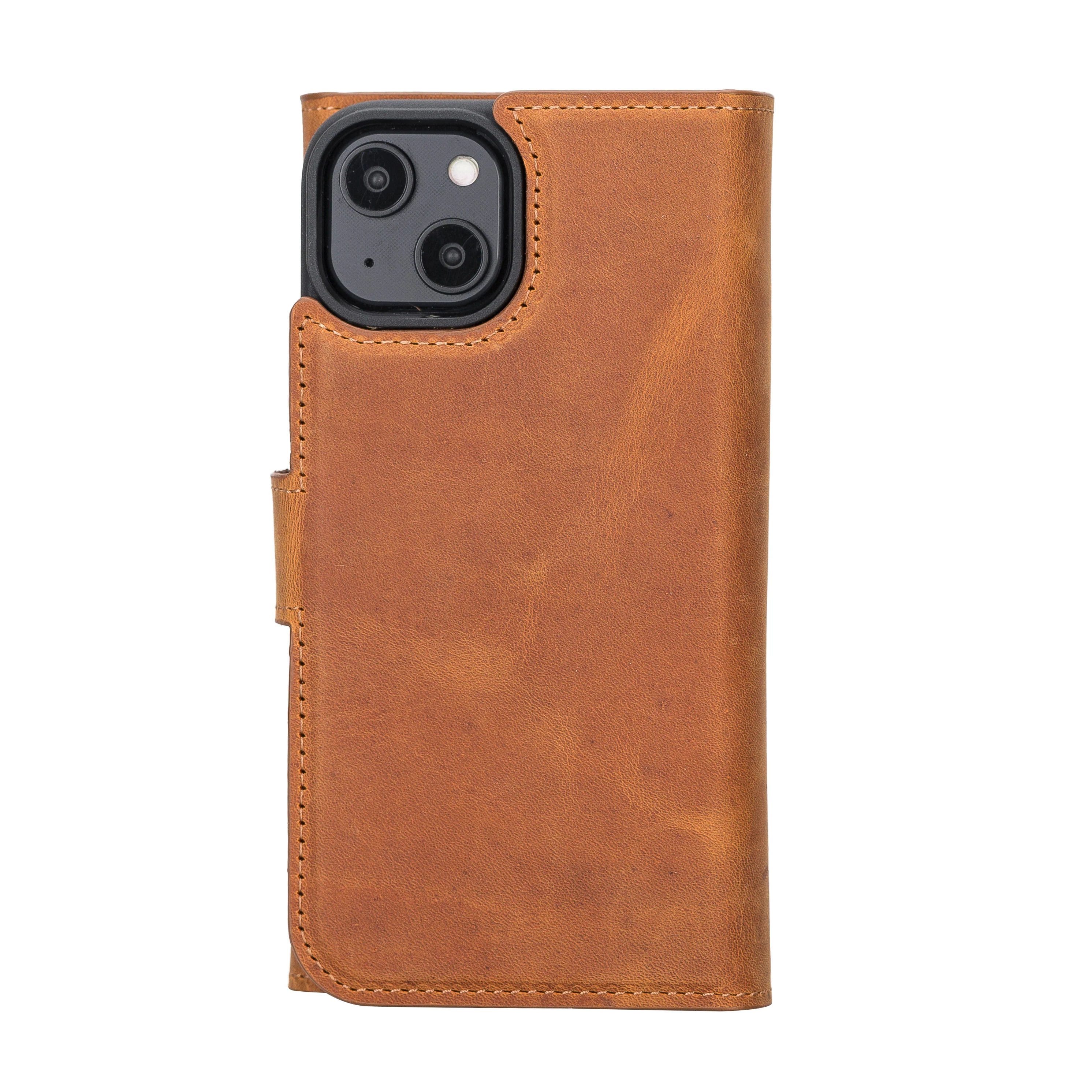 Weihnachtsmann iPhone 14 Leder-Brieftaschenhülle mit abnehmbarem Portemonnaie