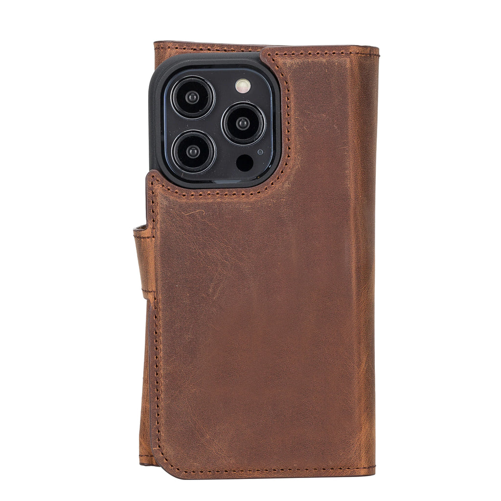 Weihnachtsmann iPhone 14 Pro Leder-Abnehmbare Brieftaschenhülle