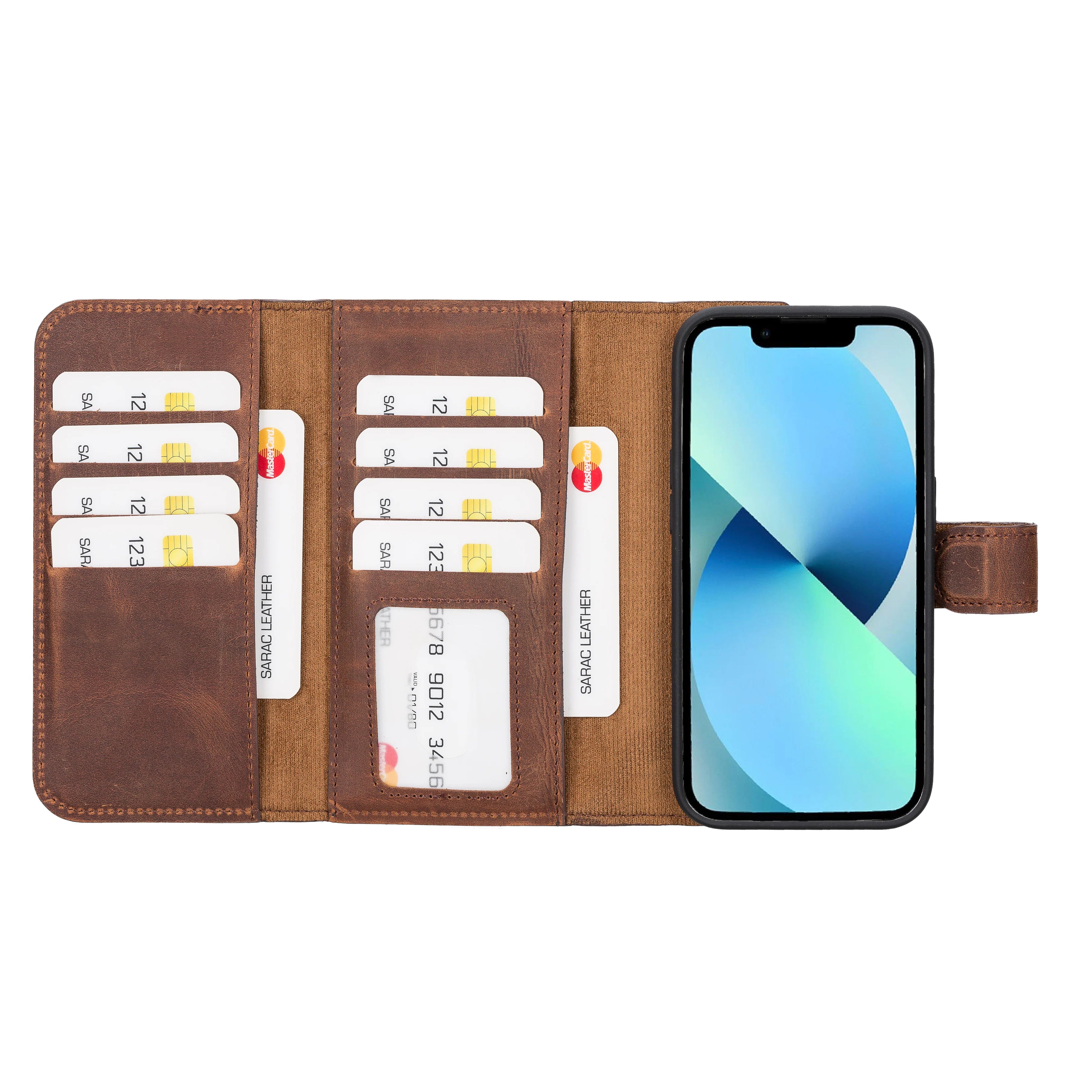 Santa I Phone 14 Pro Leather Detachable Wallet Case
