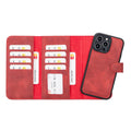 Weihnachtsmann iPhone 14 Pro Max Leder-Brieftaschenhülle mit abnehmbarem Portemonnaie