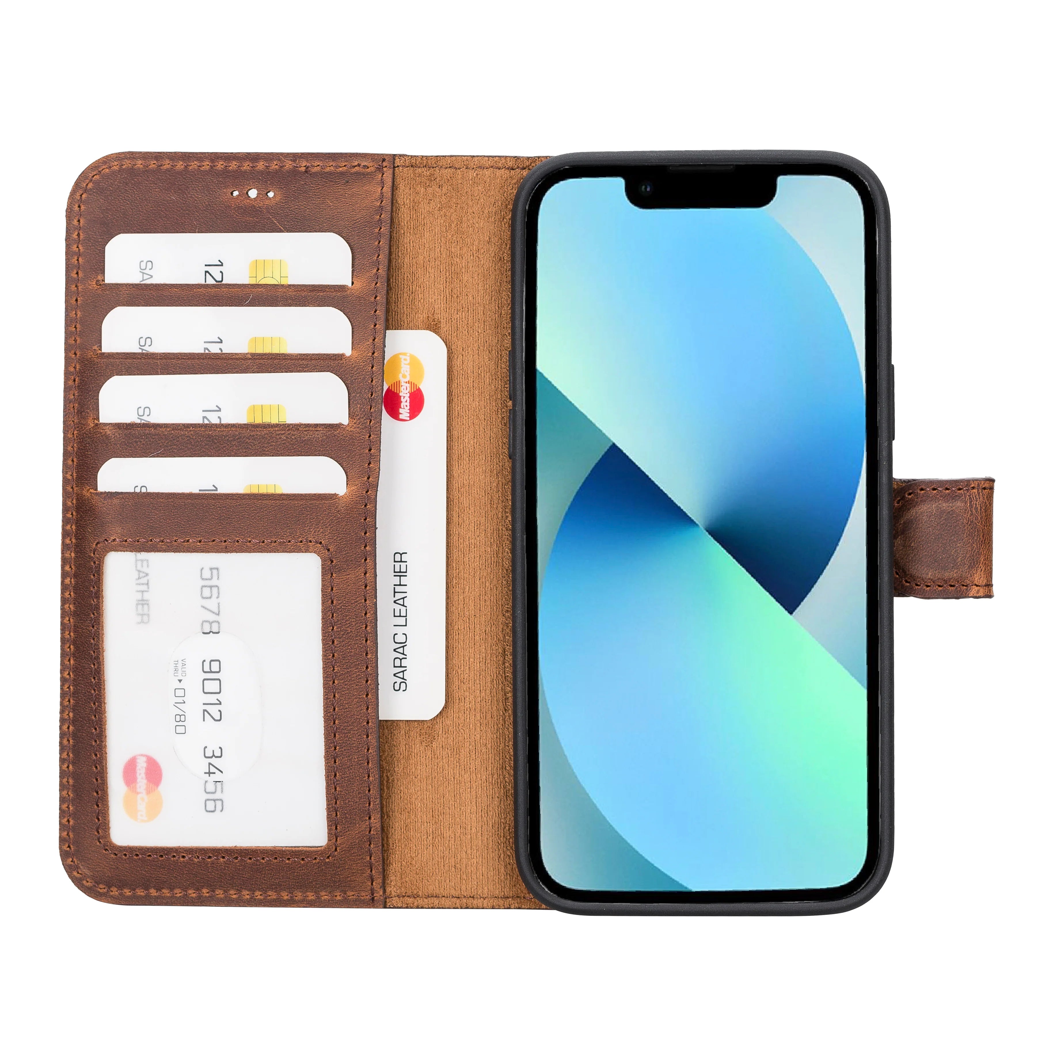 Liluri iPhone 14 Plus abnehmbare Leder-Brieftaschenhülle
