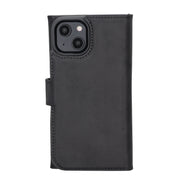 Weihnachtsmann iPhone 14 Leder-Brieftaschenhülle mit abnehmbarem Portemonnaie