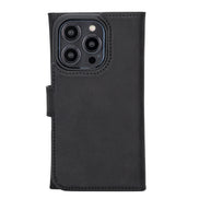 Weihnachtsmann iPhone 14 Pro Leder-Abnehmbare Brieftaschenhülle