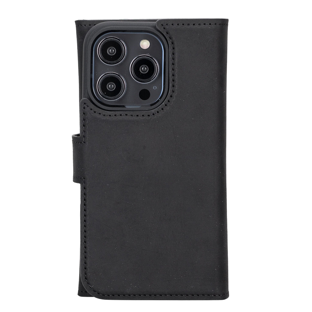 Weihnachtsmann iPhone 14 Pro Leder-Abnehmbare Brieftaschenhülle