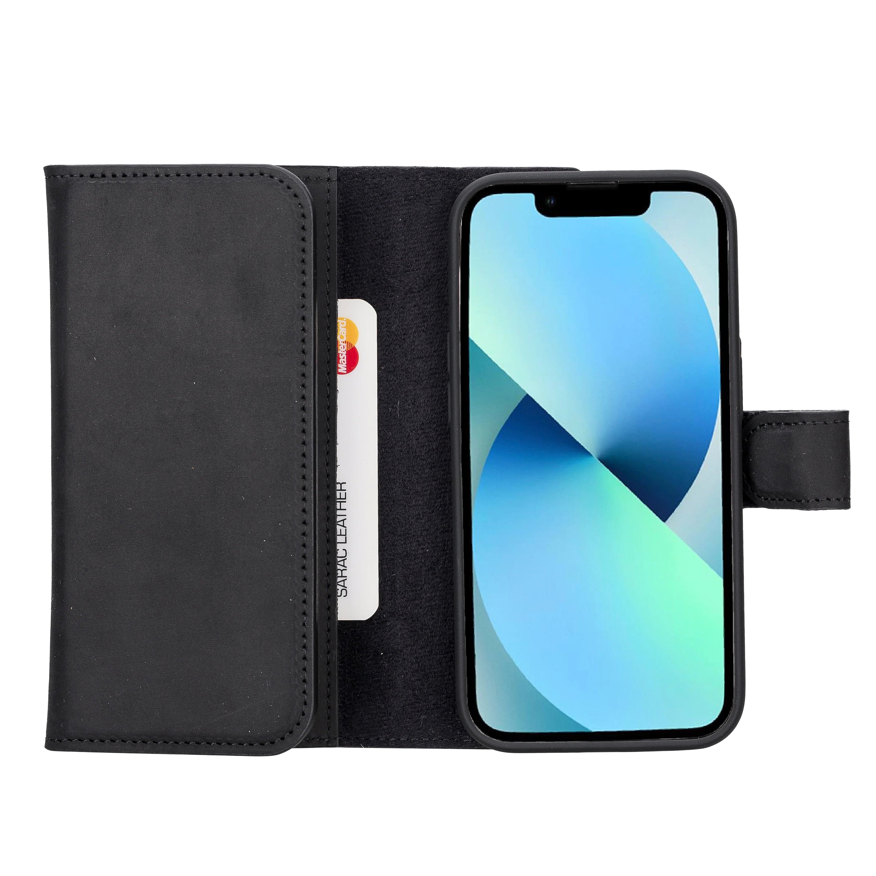 Weihnachtsmann iPhone 14 Pro Leder-Abnehmbare Brieftaschenhülle