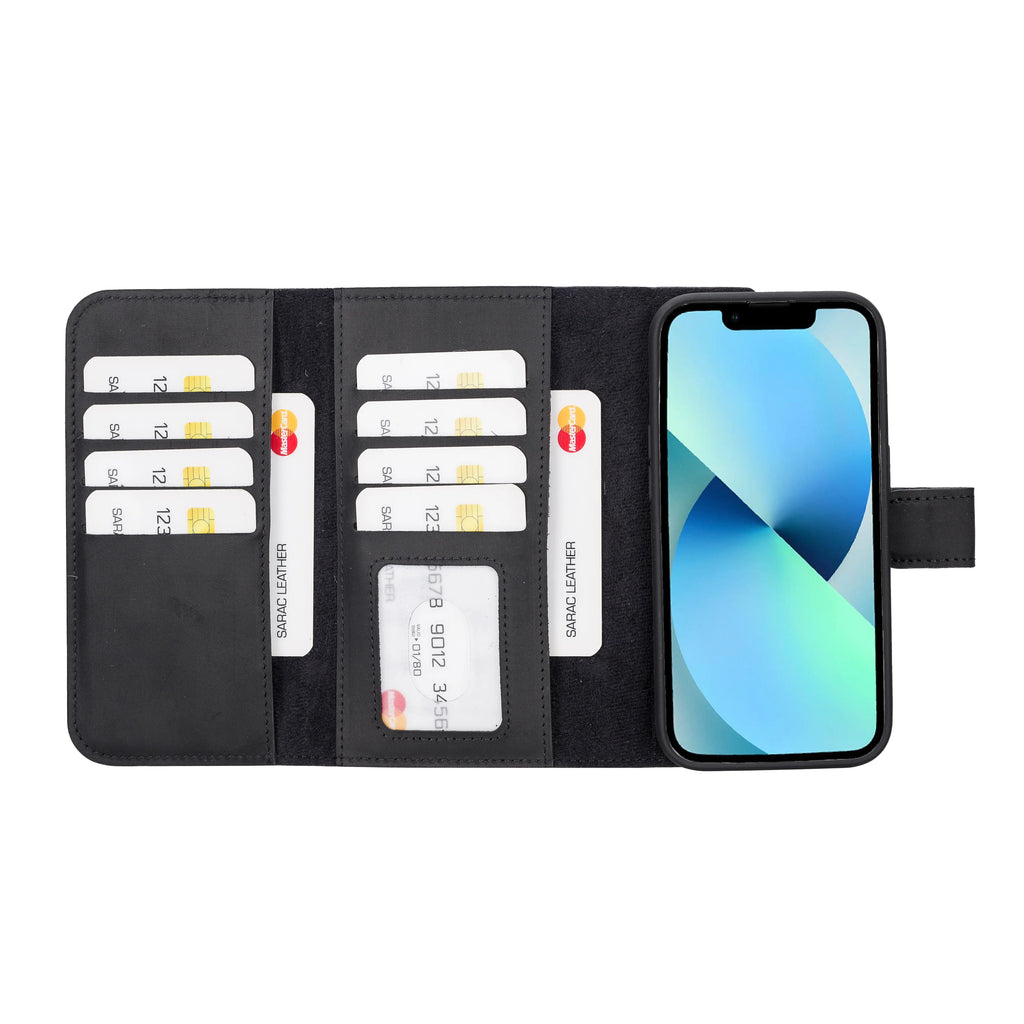 Weihnachtsmann iPhone 14 Pro Leder-Abnehmbare Brieftaschenhülle