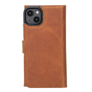 Weihnachtsmann iPhone 14 Plus Leder-Brieftaschenhülle mit abnehmbarem Verschluss