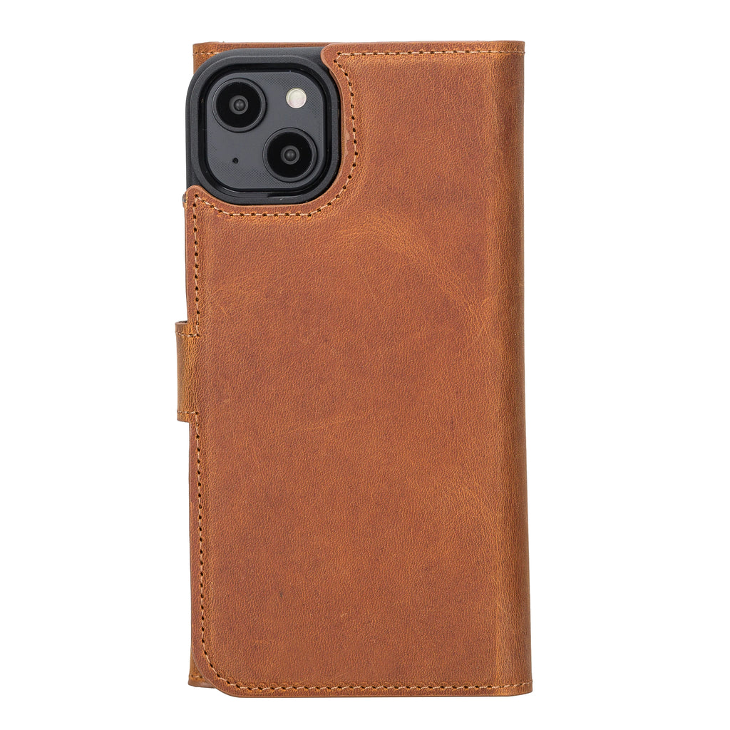 Weihnachtsmann iPhone 14 Plus Leder-Brieftaschenhülle mit abnehmbarem Verschluss