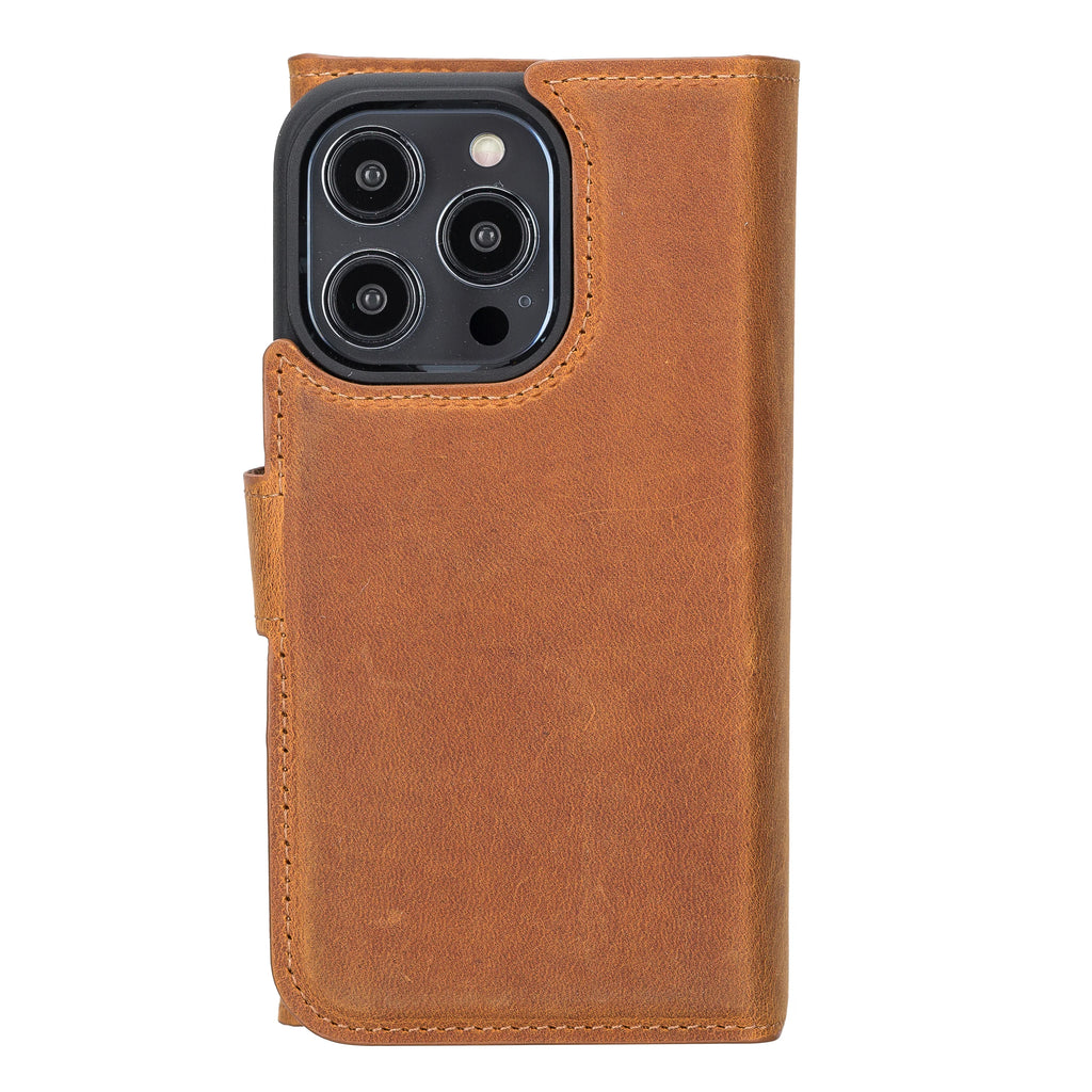 Weihnachtsmann iPhone 14 Pro Leder-Abnehmbare Brieftaschenhülle