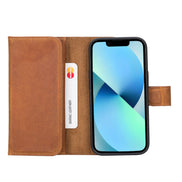 Weihnachtsmann iPhone 14 Pro Leder-Abnehmbare Brieftaschenhülle