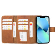 Weihnachtsmann iPhone 14 Pro Leder-Abnehmbare Brieftaschenhülle