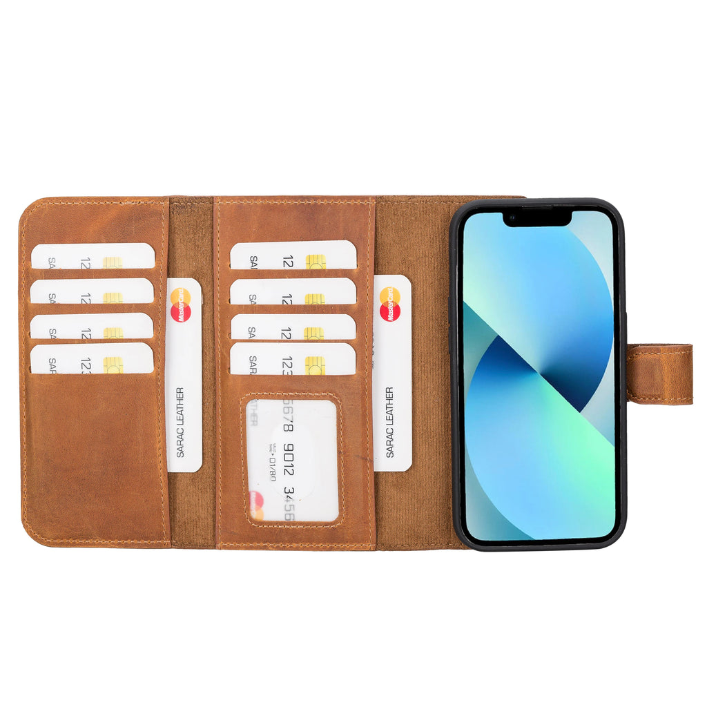 Weihnachtsmann iPhone 14 Pro Leder-Abnehmbare Brieftaschenhülle
