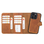 Weihnachtsmann iPhone 14 Pro Leder-Abnehmbare Brieftaschenhülle