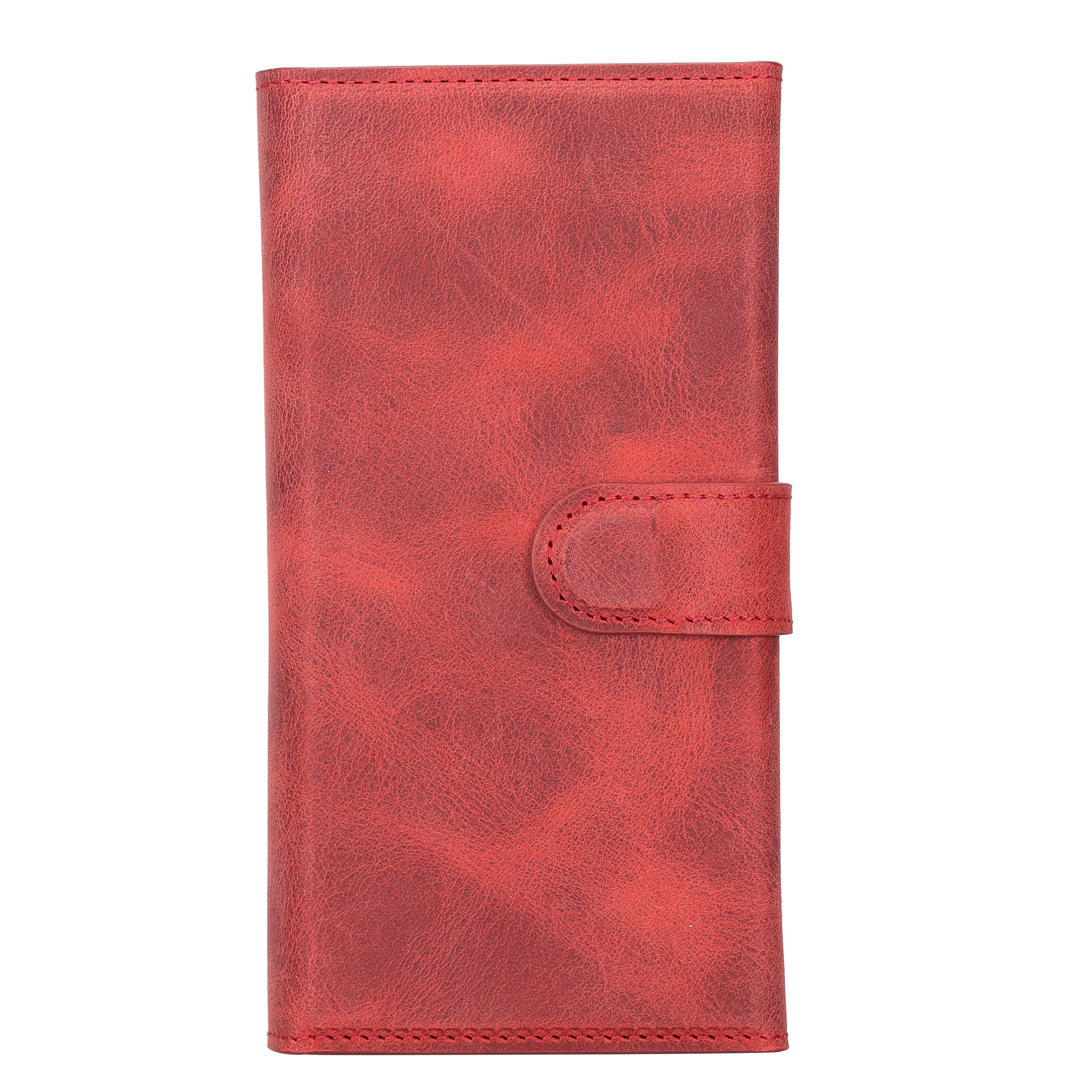 Weihnachtsmann iPhone 14 Plus Leder-Brieftaschenhülle mit abnehmbarem Verschluss