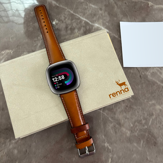 Klassische Lederarmbänder für Fitbit Versa Uhren