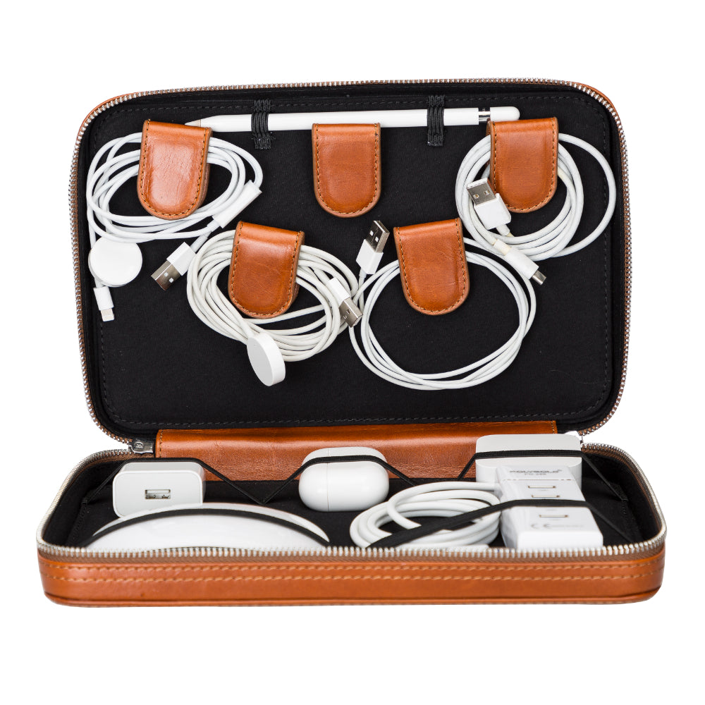 Reisekabelorganizer aus Leder