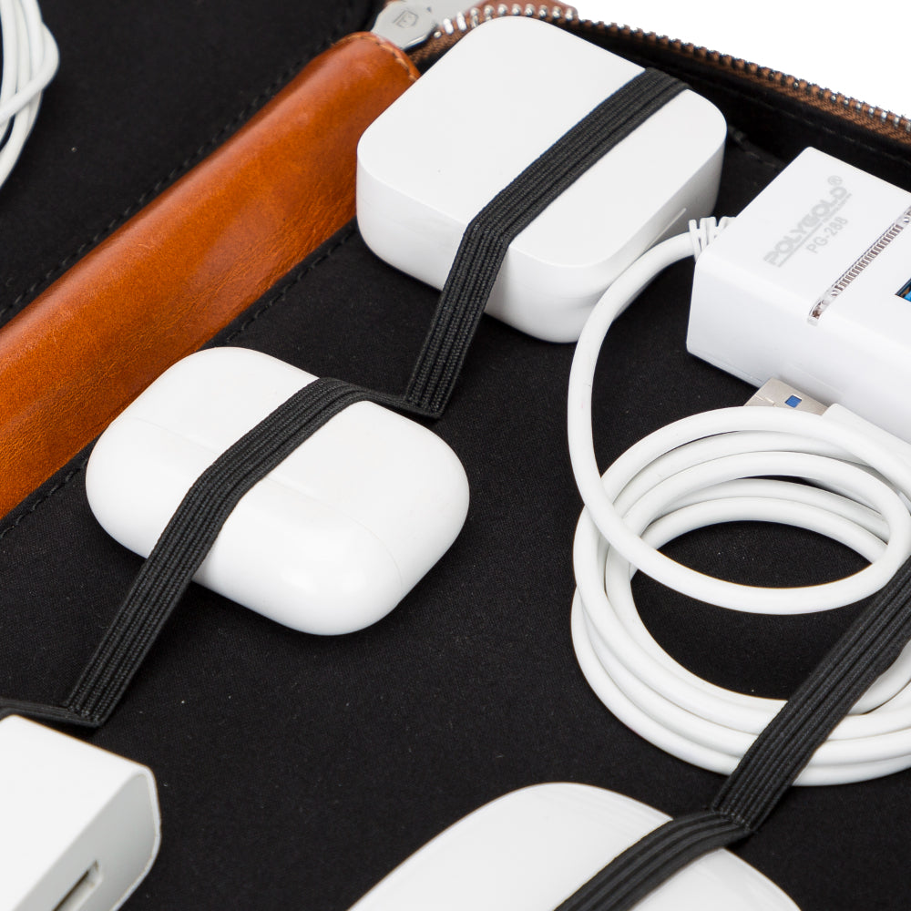 Reisekabelorganizer aus Leder