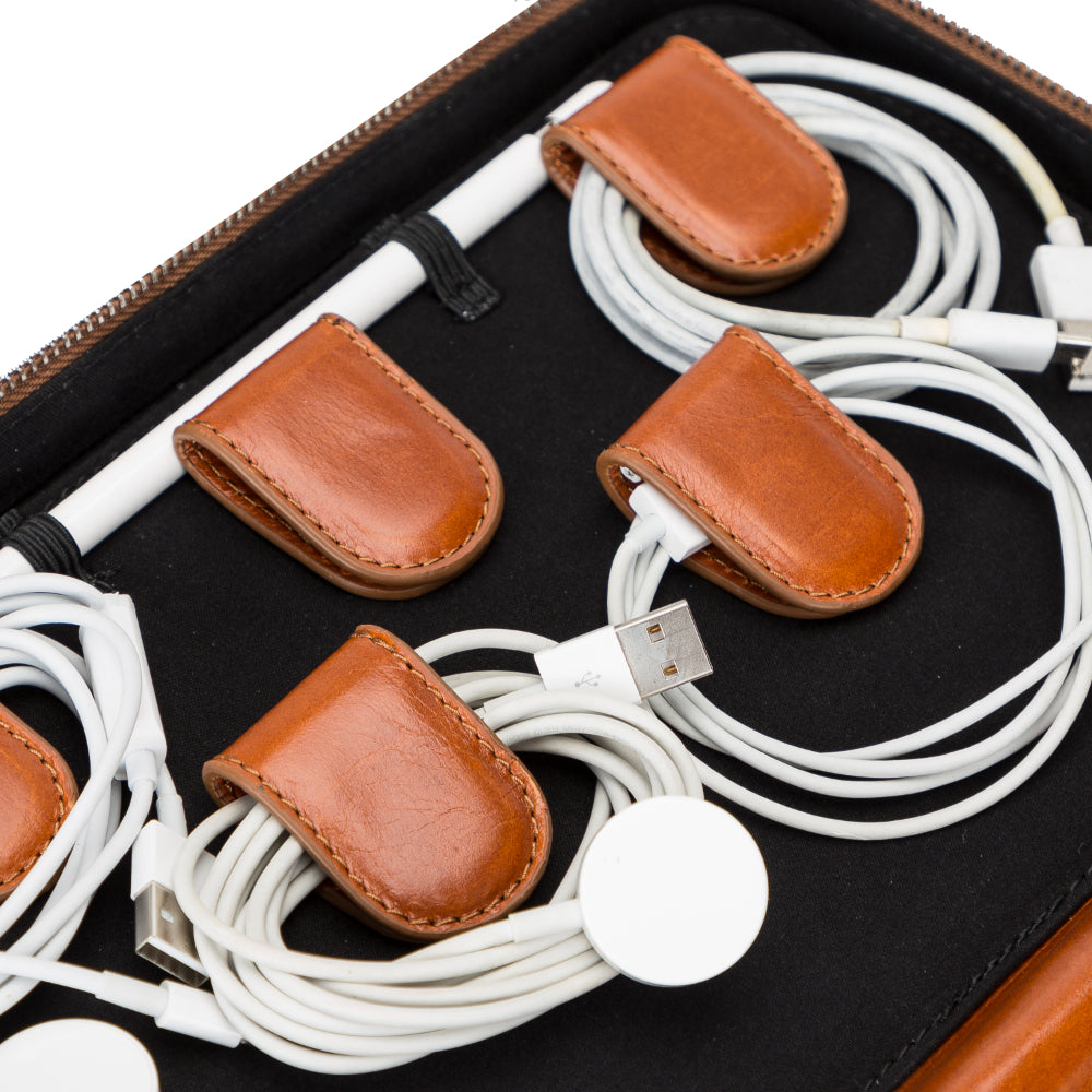 Reisekabelorganizer aus Leder