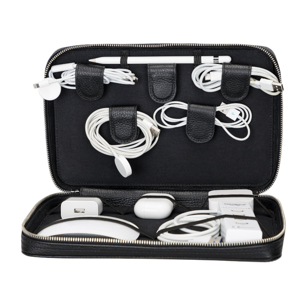 Reisekabelorganizer aus Leder