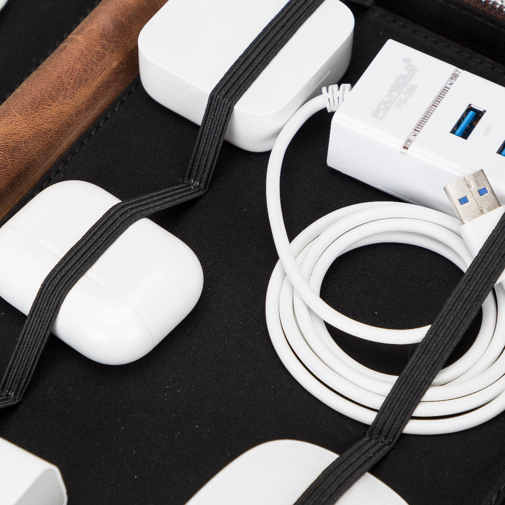 Reisekabelorganizer aus Leder