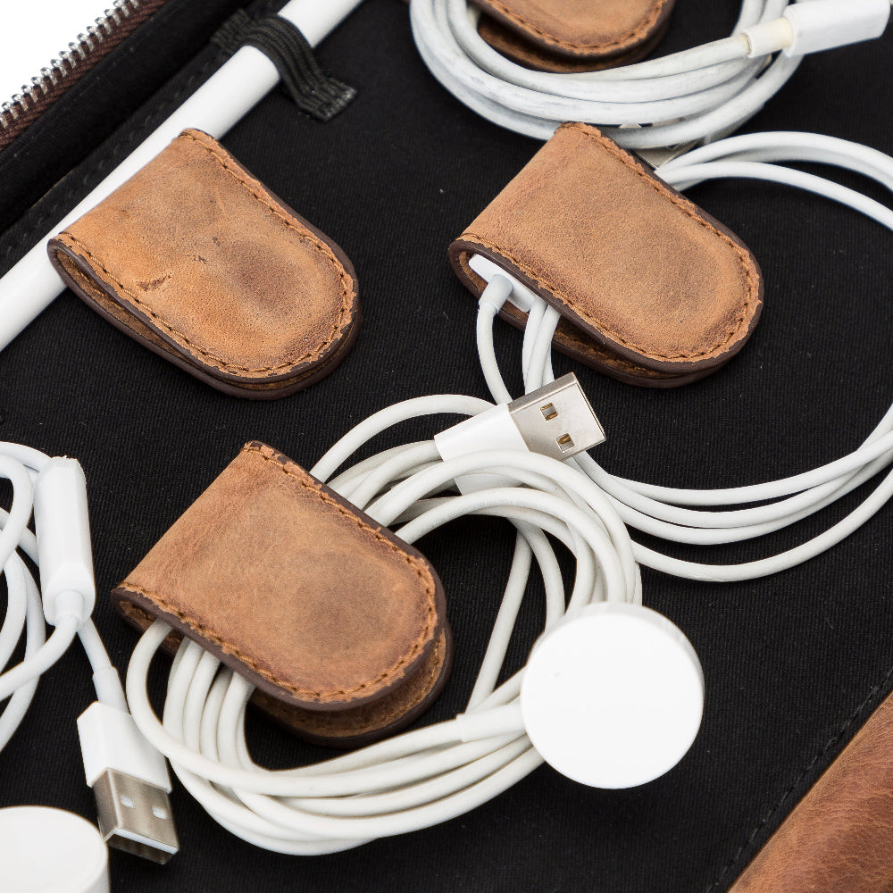 Reisekabelorganizer aus Leder