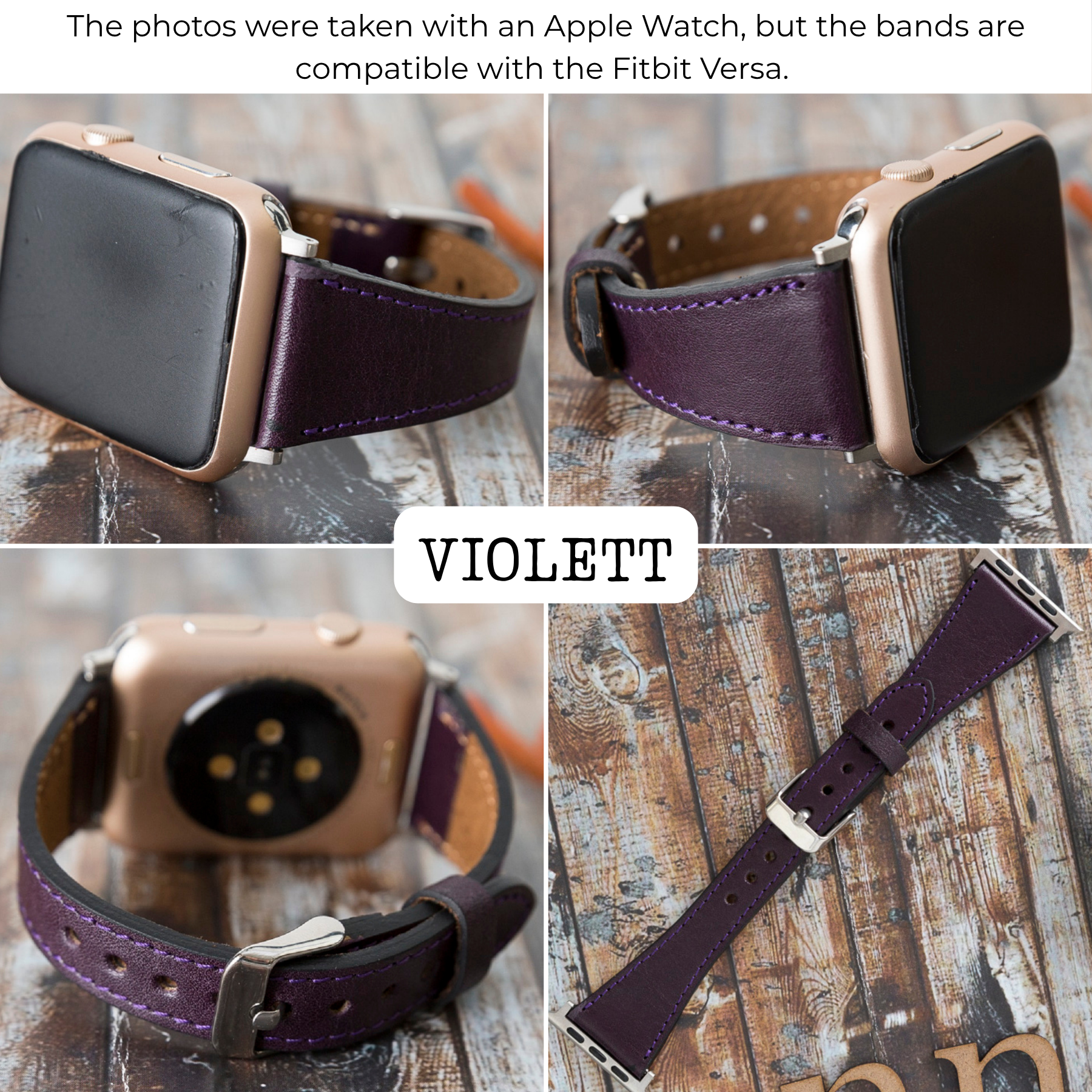Schmale Lederarmbänder für Fitbit Versa Uhren