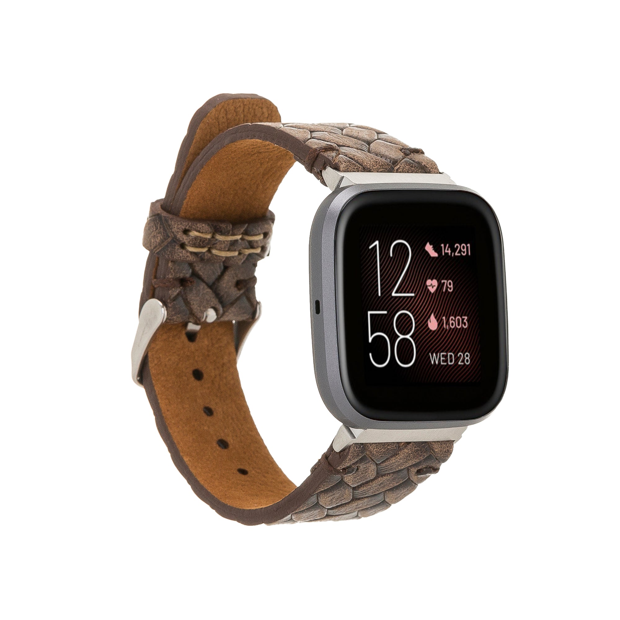 Klassisches Lederarmband für Fitbit Versa