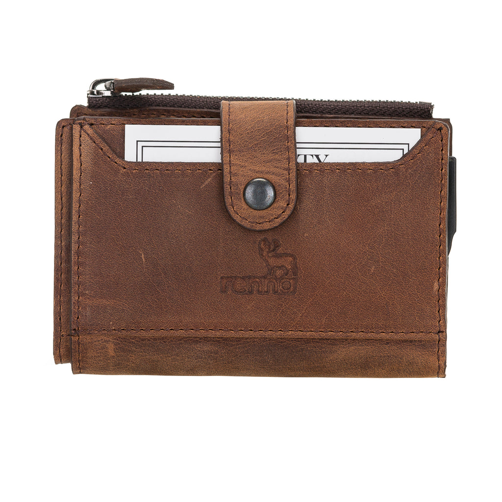 Leather Pop-Up Card Holder Wallet