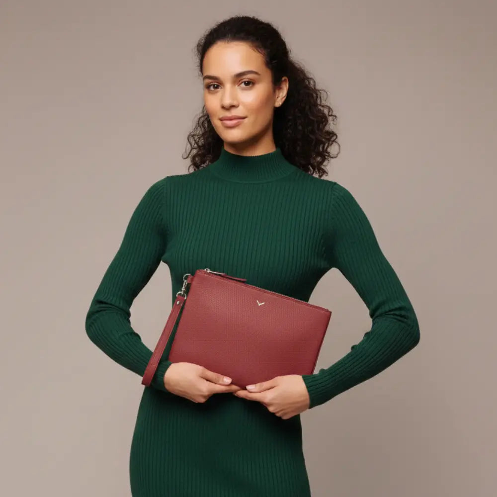 Adorn Genuine Leather Women's Wristlet Pouch & Clutch Bag