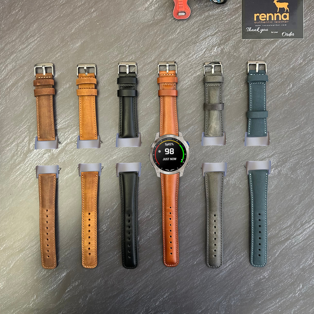 Classic Leather Bands for All Garmin Smart Watches