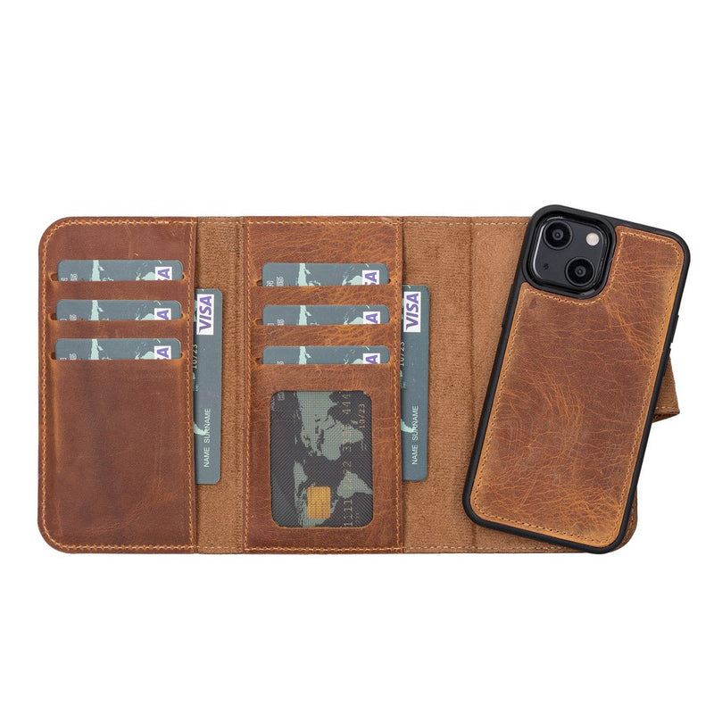 Santa I Phone 13 Mini Leather Detachable Wallet Case