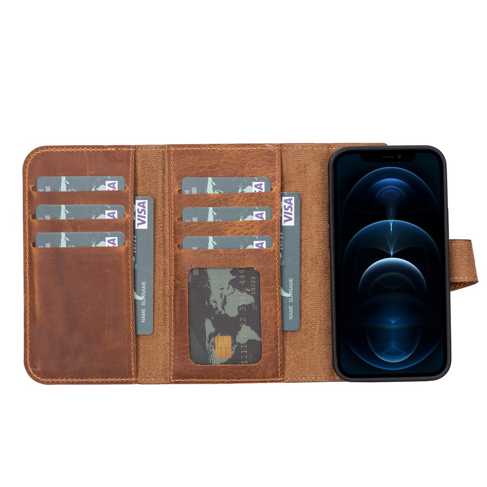 Santa I Phone 13 Mini Leather Detachable Wallet Case