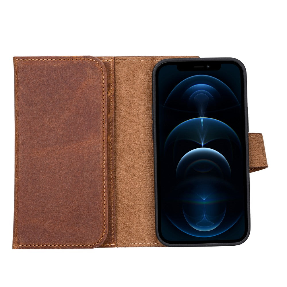 Santa I Phone 13 Mini Leather Detachable Wallet Case