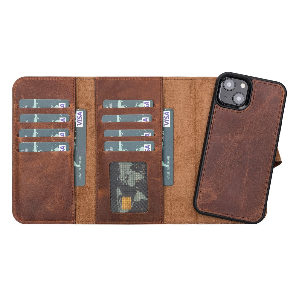 Santa I Phone 13 Mini Leather Detachable Wallet Case