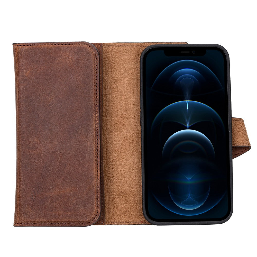Santa I Phone 13 Mini Leather Detachable Wallet Case