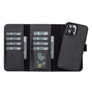 Weihnachtsmann iPhone 13 Pro Max Leder-Hülle mit abnehmbarem Brieftaschenmotiv