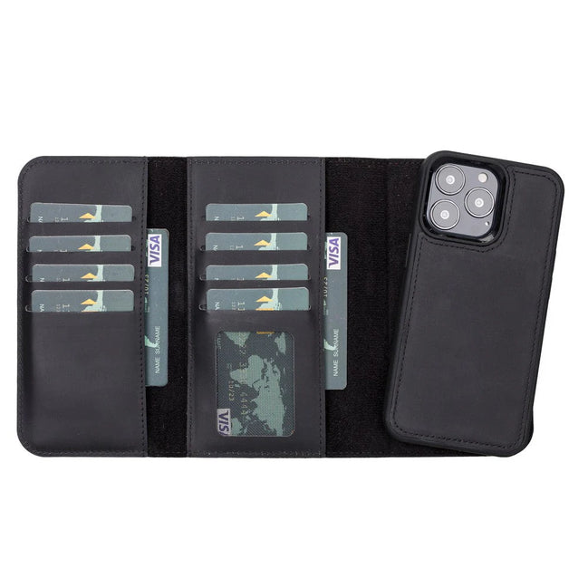 Weihnachtsmann iPhone 13 Pro Leder-Abnehmbare Brieftaschenhülle