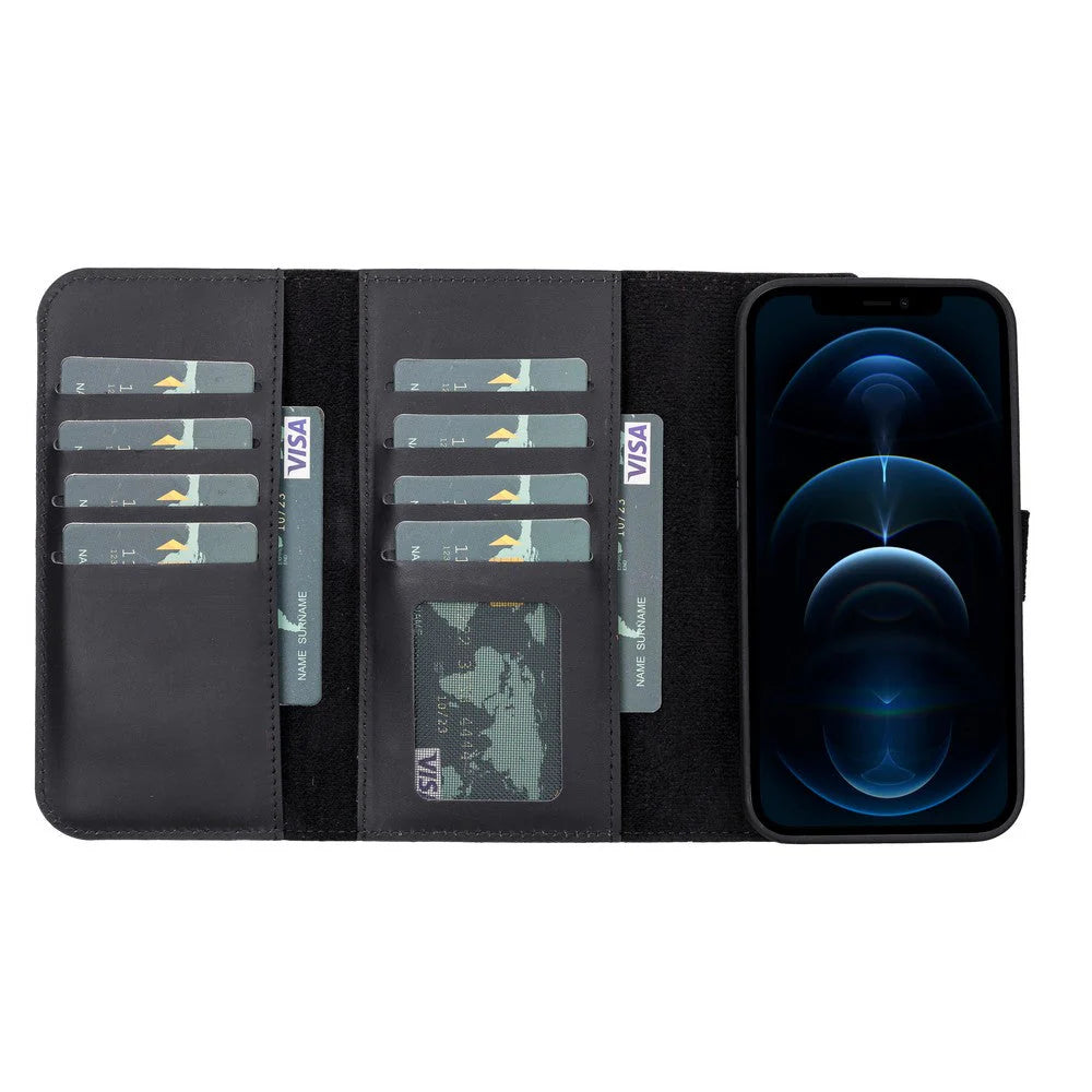 Weihnachtsmann iPhone 13 Pro Leder-Abnehmbare Brieftaschenhülle