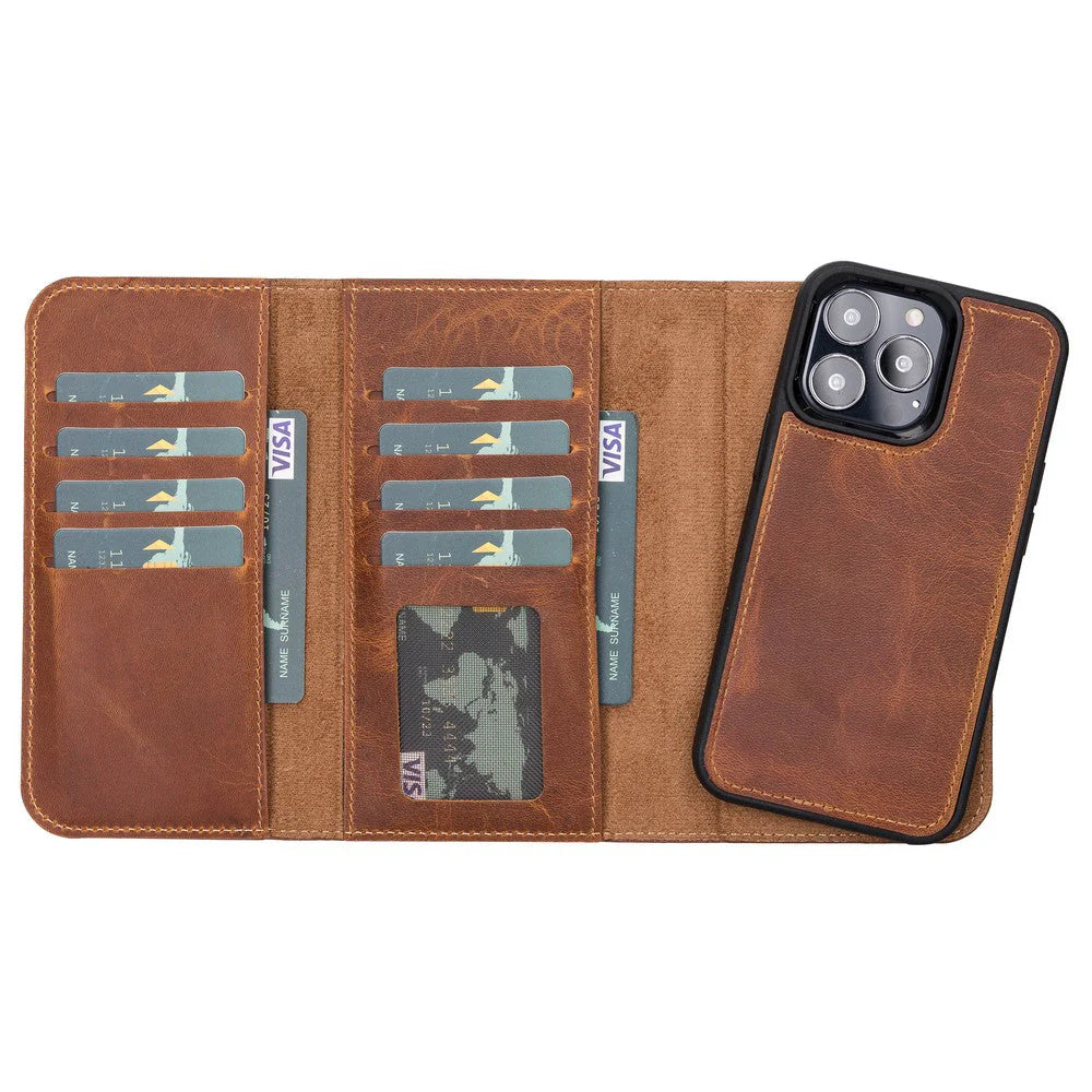 Santa I Phone 13 Pro Leather Detachable Wallet Case