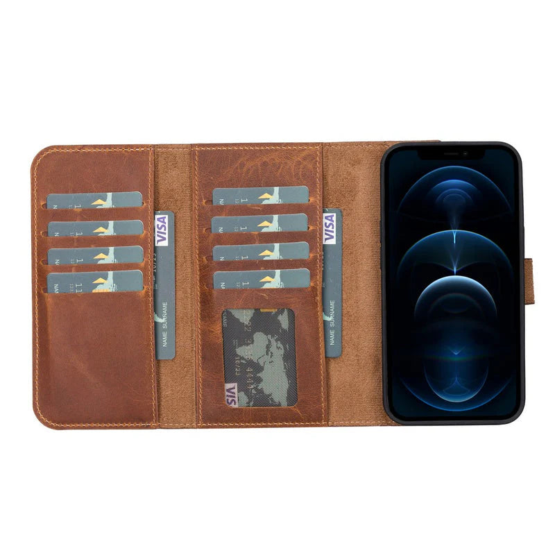 Santa I Phone 13 Pro Leather Detachable Wallet Case