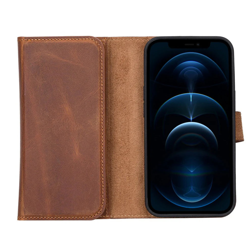Weihnachtsmann iPhone 13 Pro Leder-Abnehmbare Brieftaschenhülle