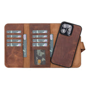 Weihnachtsmann iPhone 13 Pro Leder-Abnehmbare Brieftaschenhülle